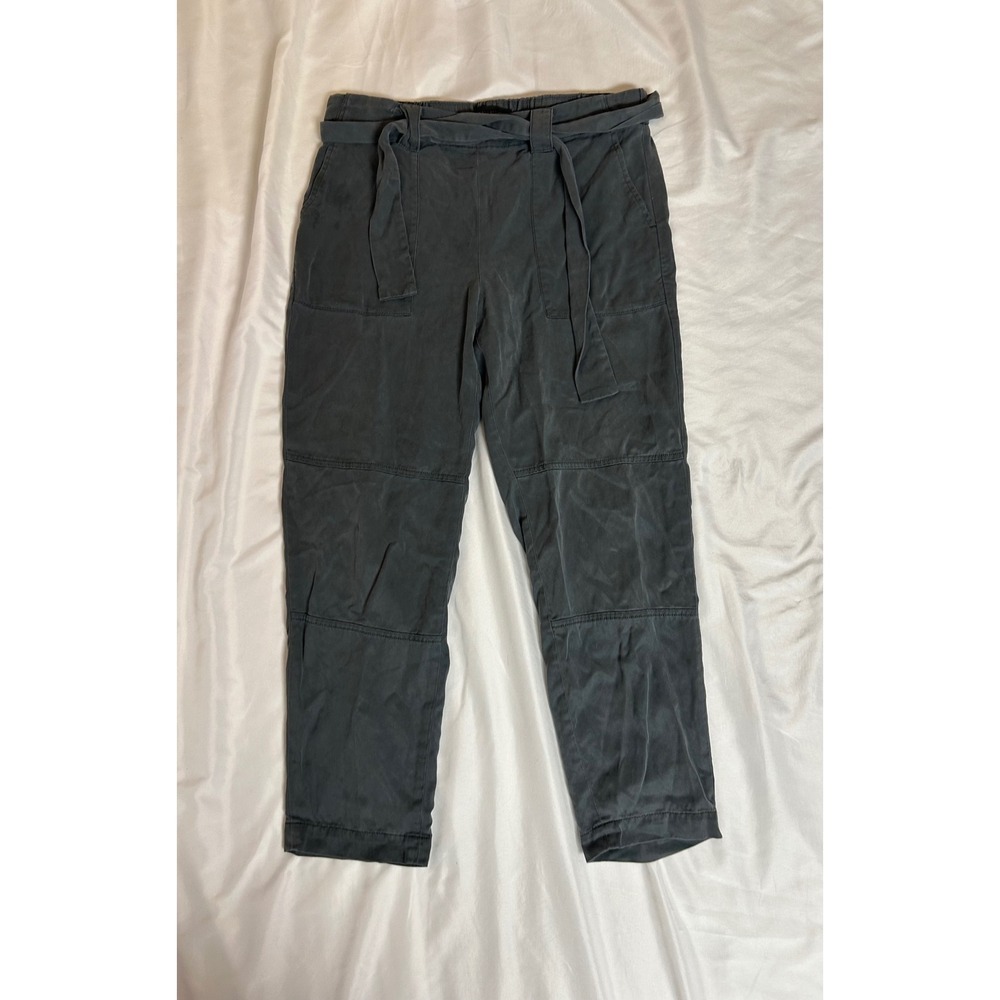 Banana Republic Womens Gray Lyocell Paperbag Waist Utility Pants Size S Belted